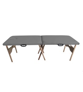 Maca de Madeira Portátil Com Orifício Estofado Cinza MT-02CZ - Best Pro